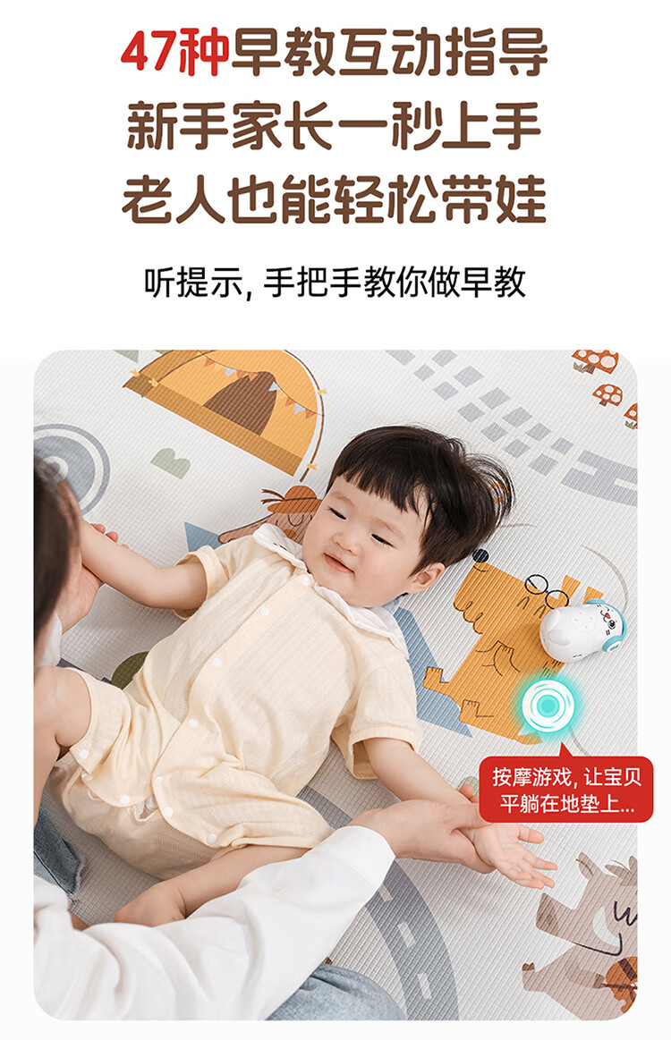 Xiaobien Baby Crawling Mat, Thickened Infant Play Mat, Early Education Enlightenment, Double-Sided, No Melamine, Whole Mat, 180*200 1