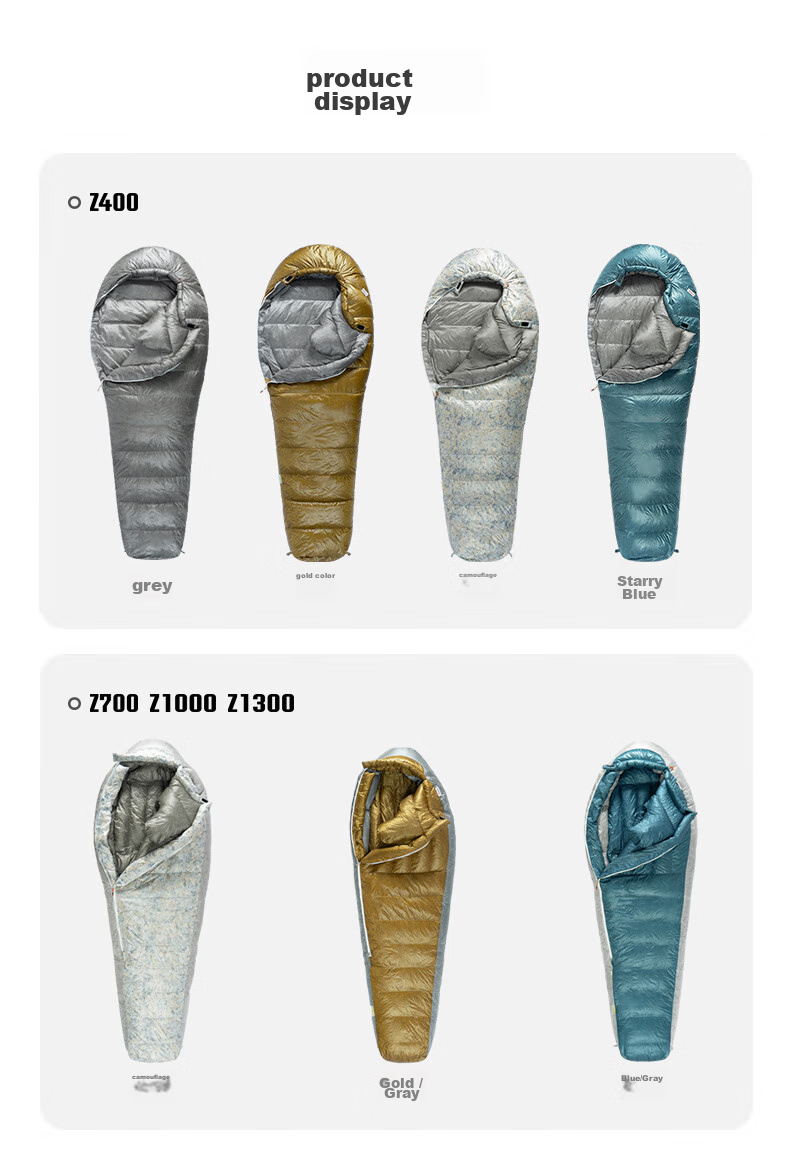 BLACKICE Z Series Lightweight Egyptian-Style Goose Down Sleeping Bag Camping Sleeping Bag Z400 (New Standard) / Starry Sky Blue / L 13