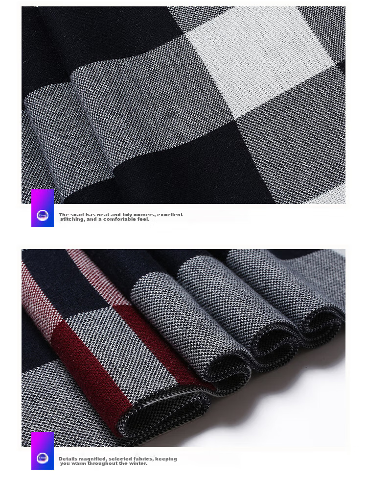TUCANO Pure Wool Scarf for Men, Winter High-End Neck Warmer, Luxurious Gift for Men And Fathers, New Year Birthday Gift Box 11