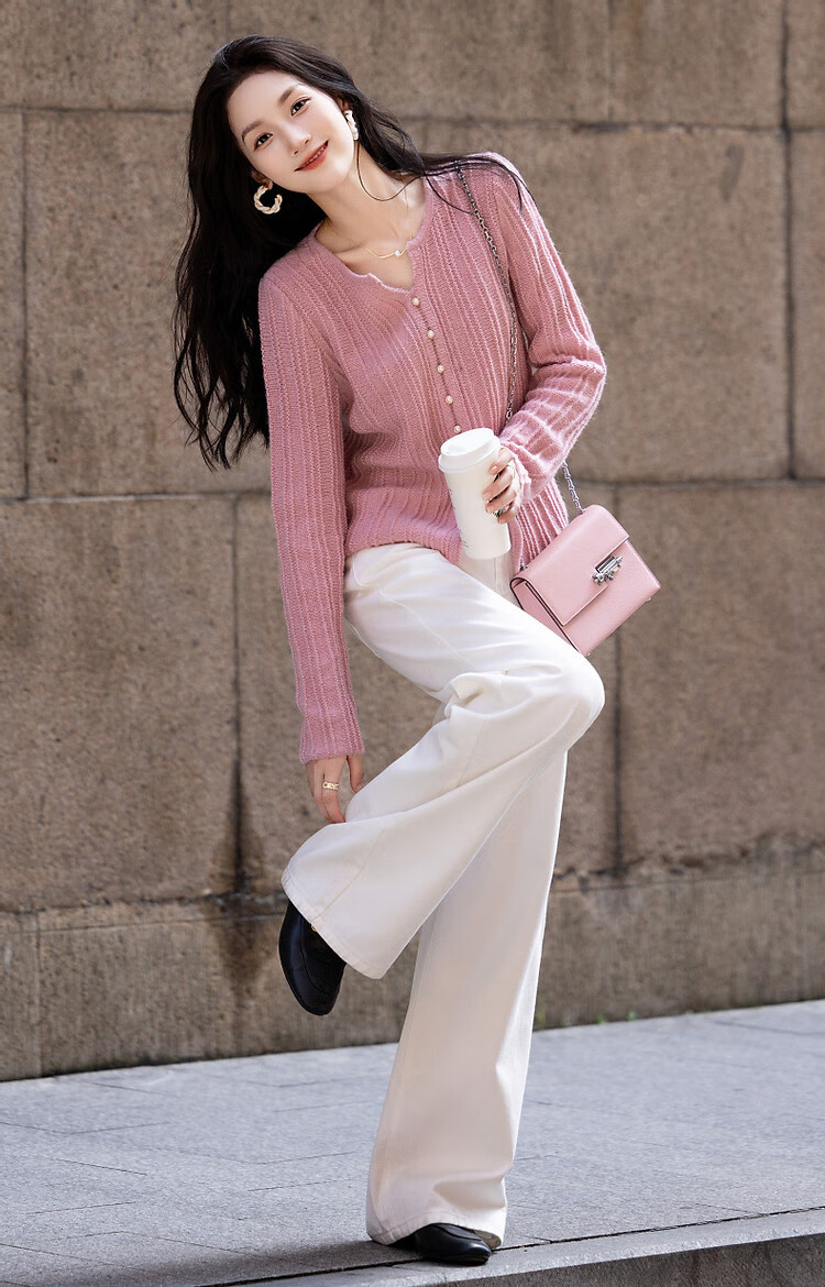 Dme [Mijingqingshu] Spring And Autumn Simple Style Sweater with Wool, Commuter Pullover Round Neck, Concealing Comfortable Knit Top for Wome 14