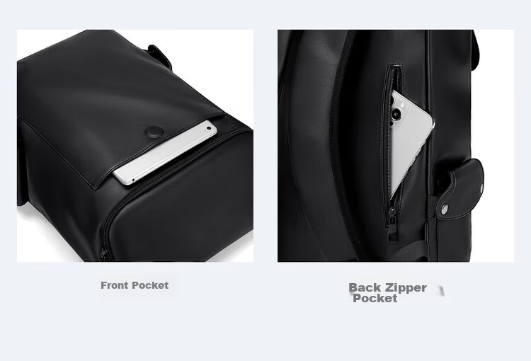 GOLF Backpack for Men, Casual Soft Leather Backpack, Laptop Bag for Students, Flip-Top Travel Outdoor Business Sports Backpack 8