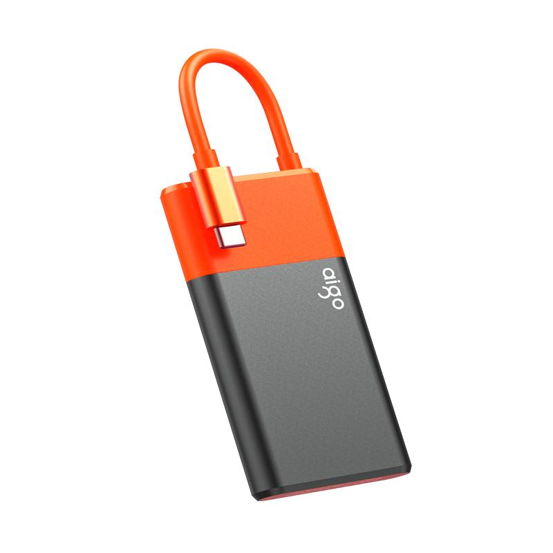 Aigo 4TB Portable Solid State Drive (PSSD) S11 Type-C USB3.2 Read Speed up to 520MB/s All-In Cable for Office Essential Direct Phone Connection Hard Drive