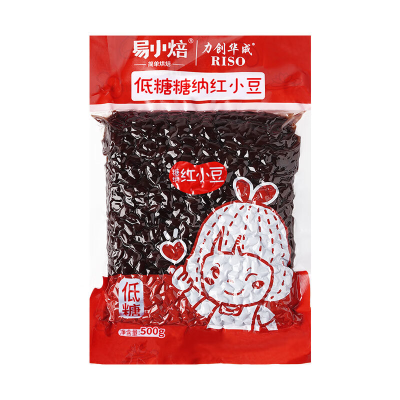 易小焙低糖糖纳红小豆500g 烘焙原料 熟红豆蜜豆甜品刨冰奶茶月饼馅