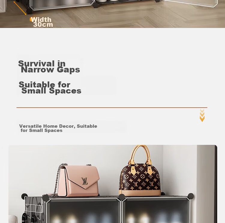Anerya Shoe Cabinet Entrance Shelf, Indoor Dormitory Multi-Layer Dustproof Storage Unit, Single Column with 6 Layers 5