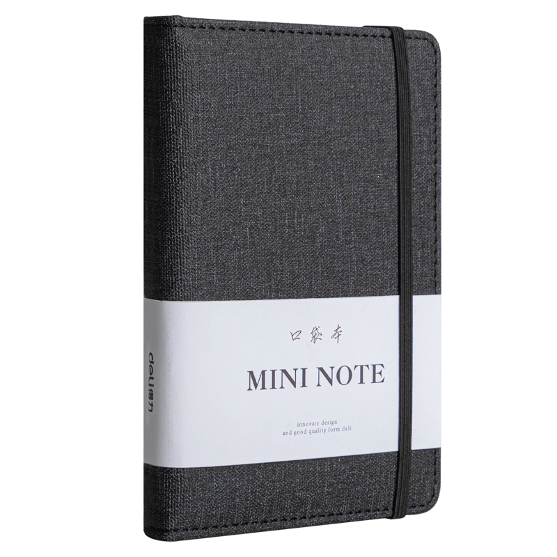 Deli A6/96 Pages Portable Notebook Creative Pocket Mini Journal Black 22234