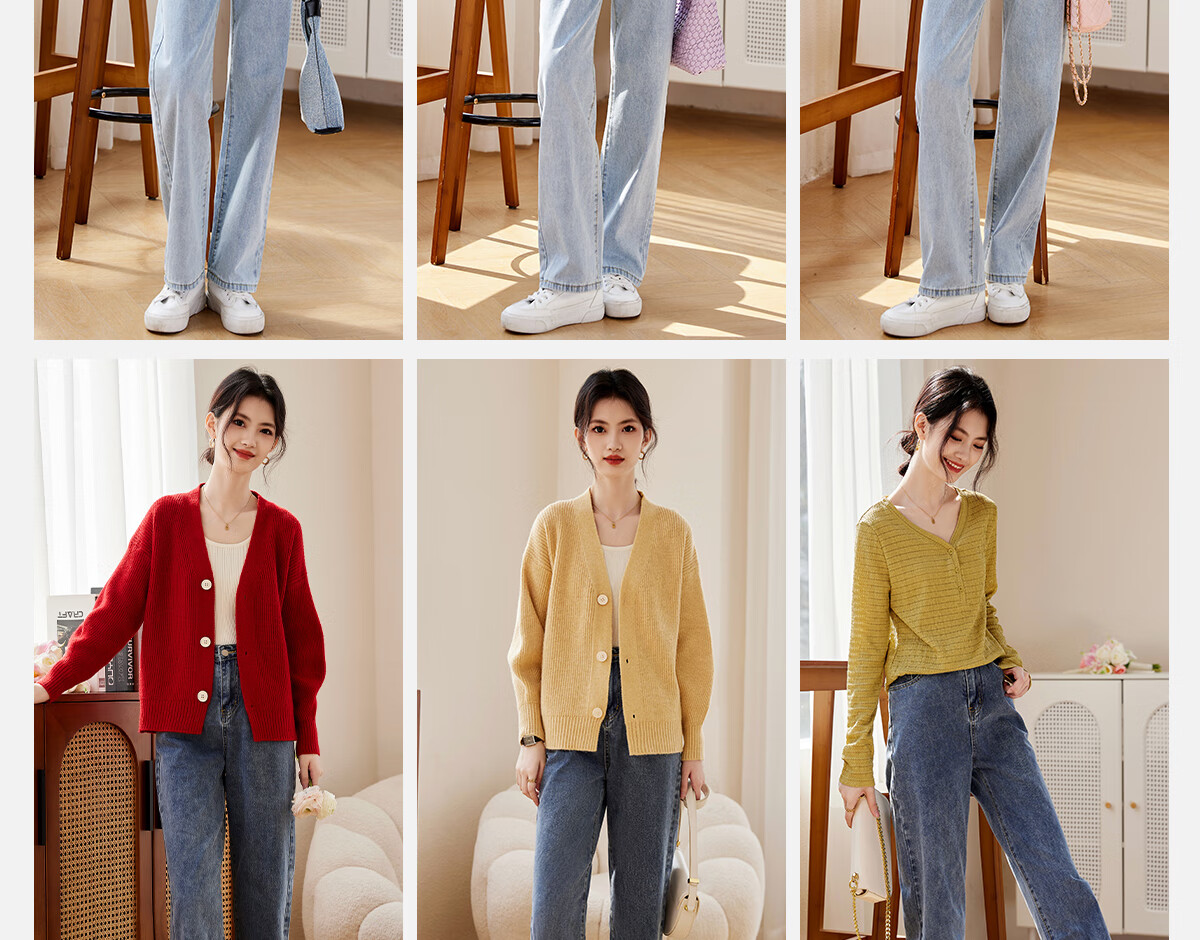 PinCai Women's Solid Color High Waist Loose Casual Wide Leg Jeans Straight Leg Fashion All-Match Trousers P13KN1438 7