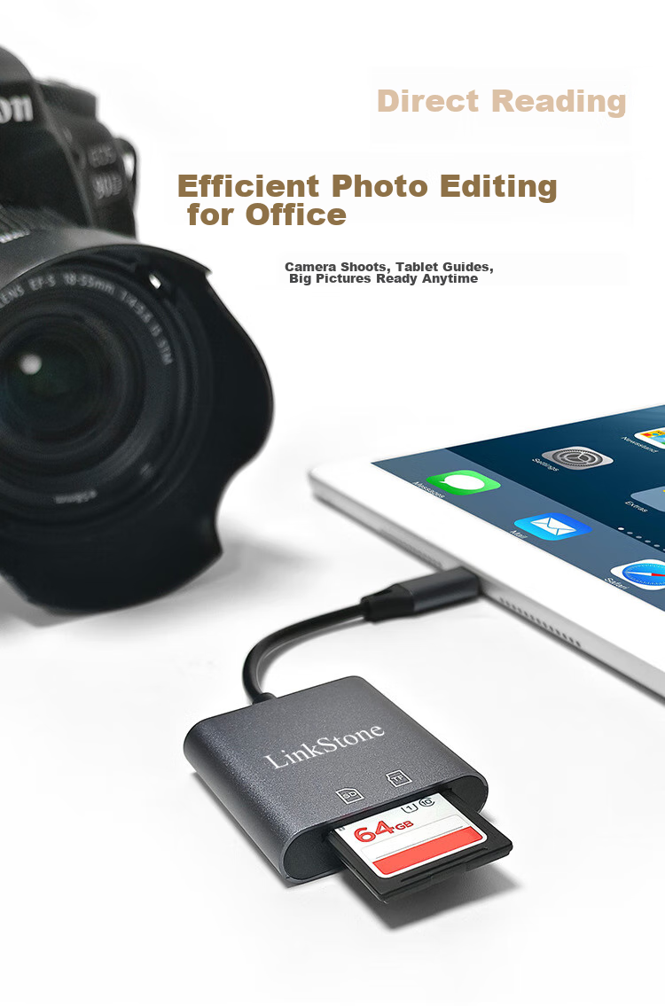 LinkStone Multi-Function Card Reader SD/TF Two-In Compatible with Apple Card Reader, OTG Card Reader, Dash Cam, DSLR Camera Monitoring, Smartphone And Camera Storage Memory Card 11