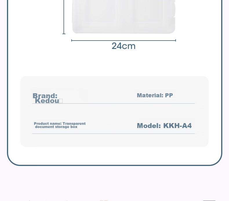 KW-Trio A4 Transparent Document Storage Box, Waterproof, for Certificates And Durable Files, Card Holder Organizer Box 4