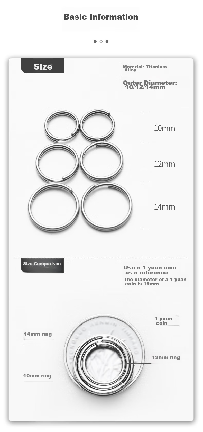 YORA Titanium Alloy Key Ring, Light Ring, Spiral Key Ring, Keychain, Round Small Thin Lock Keychain, Mini, 12 Pieces 3