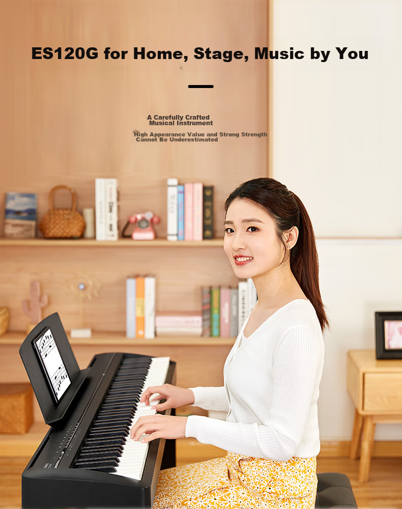 Kawai Digital Piano ES120, Black, 88 Weighted Keys, for Adults And Children, Performance Digital Piano + Gift Package 1