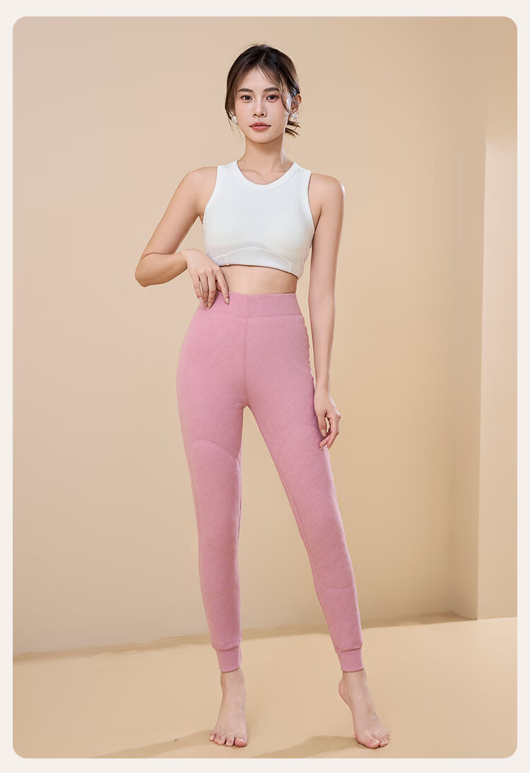 Ordifen 100% Wool Thermal Pants Women Winter Fleece Lined Thickened Knee and Waist Protection Cold Resistant Long Johns Purple XL 12