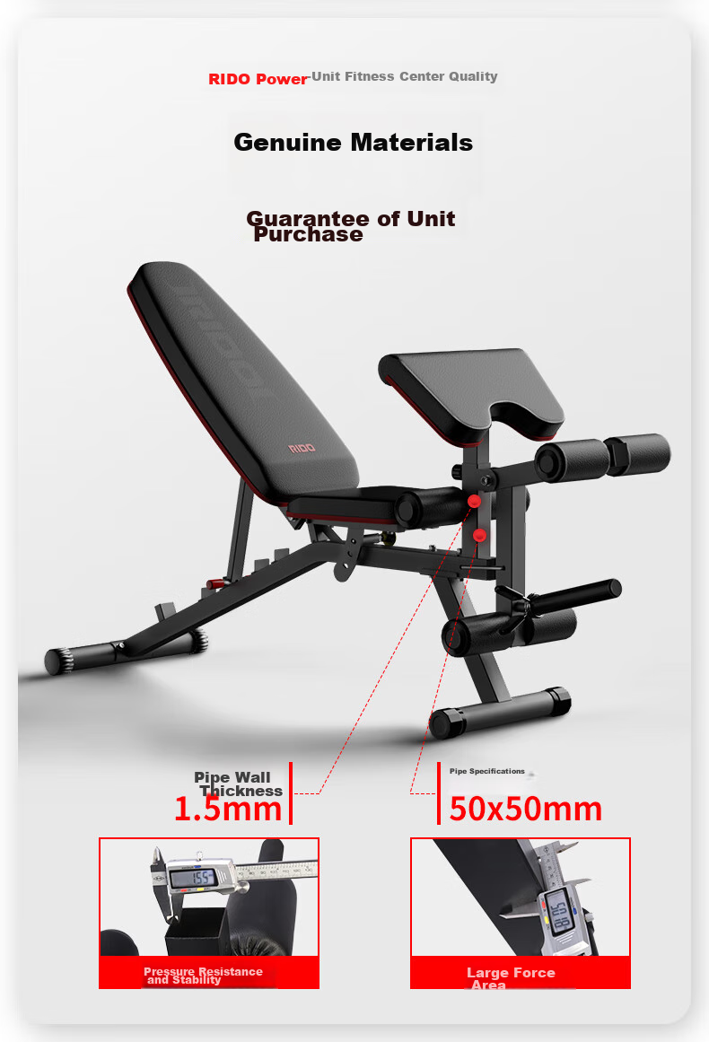 RIDO Multifunctional Dumbbell Bench, Bench Press Bench, Home Fitness Equipment, Exercise Chair, Fly Bench TD50 11