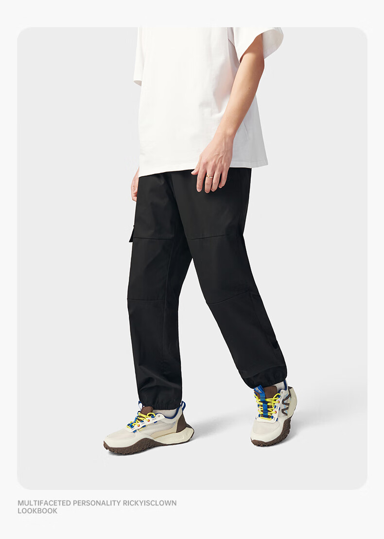TECTOP Outdoor Lightweight Casual Pants, Couple's Loose-Fit Trousers 2412293XX Men's Classic Black L 22