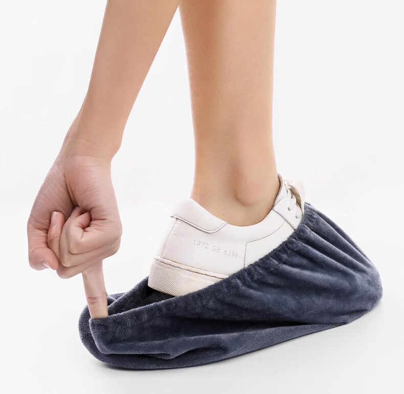 Siwangongli Velvet Shoe Covers, Home Fabric Thickened Non-Slip Wear-Resistant, for Machine Room Indoor Students And Adults Foot Covers, SW2324 8