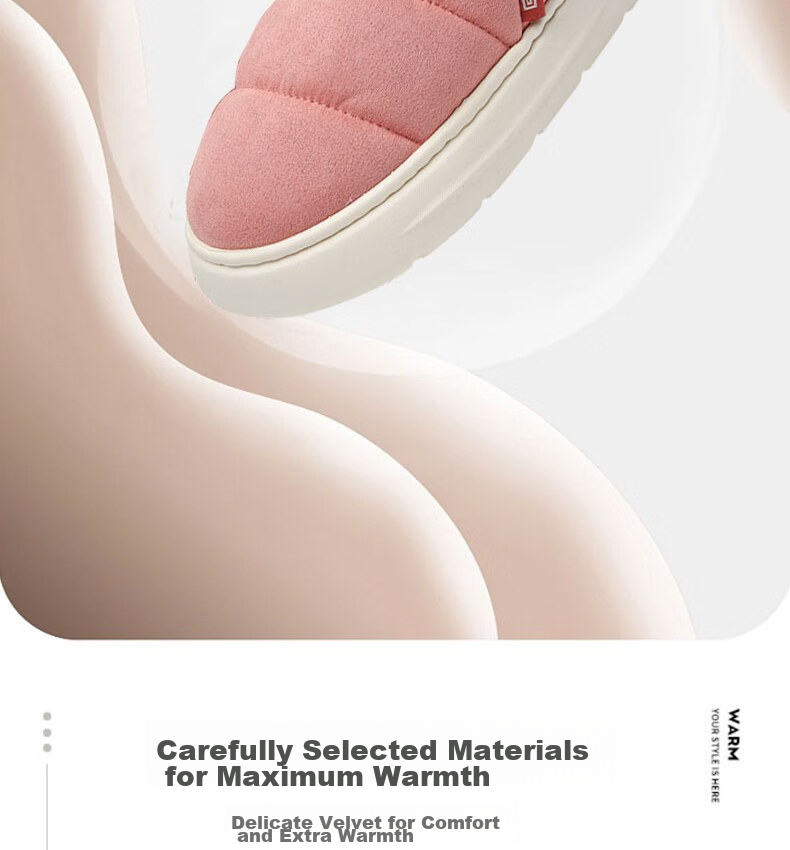 Huili Cotton Slippers with Cotton Lining, Warm And Thick, Suitable for Indoor And Outdoor Wear, Non-Slip, HL0795, Pink, Size 38-39 9