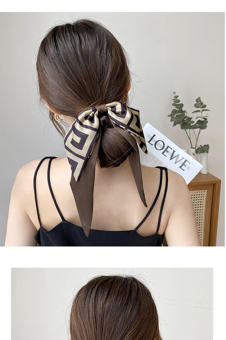 Xiangwan Hair Tie, Bow Hairband, Ribbon Hair Tie, Women's Hair Accessory, Butterfly Knot, Large Hair Tie, Elegant Ponytail Holder, Women's Hair Flower 8