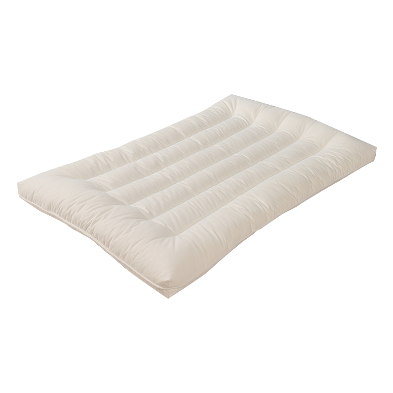 I-WILL Pure Cotton Single Sleeping Ultra-Soft Pillow Core, Pure Cotton Muffin-Shaped Zoned Student Low Pillow (Single Pack), 40*60cm