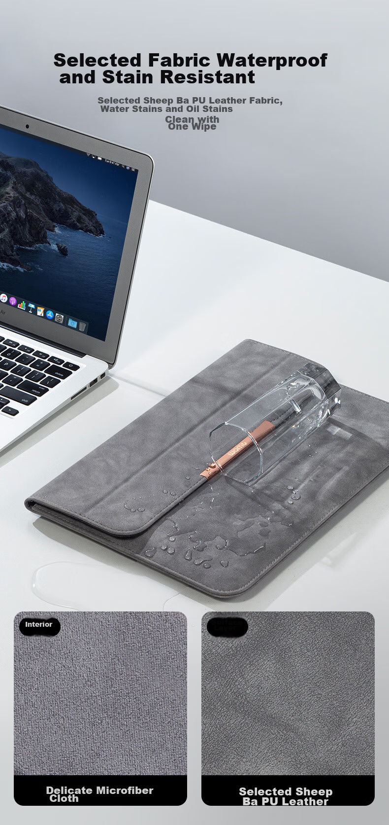 WOMT Invisible Notebook Laptop Sleeve for 12/13 Inch, Compatible with Apple MacBook Air Pro, Huawei Matebook E, Microsoft Surface Go 3 Thin And Light Laptop 5