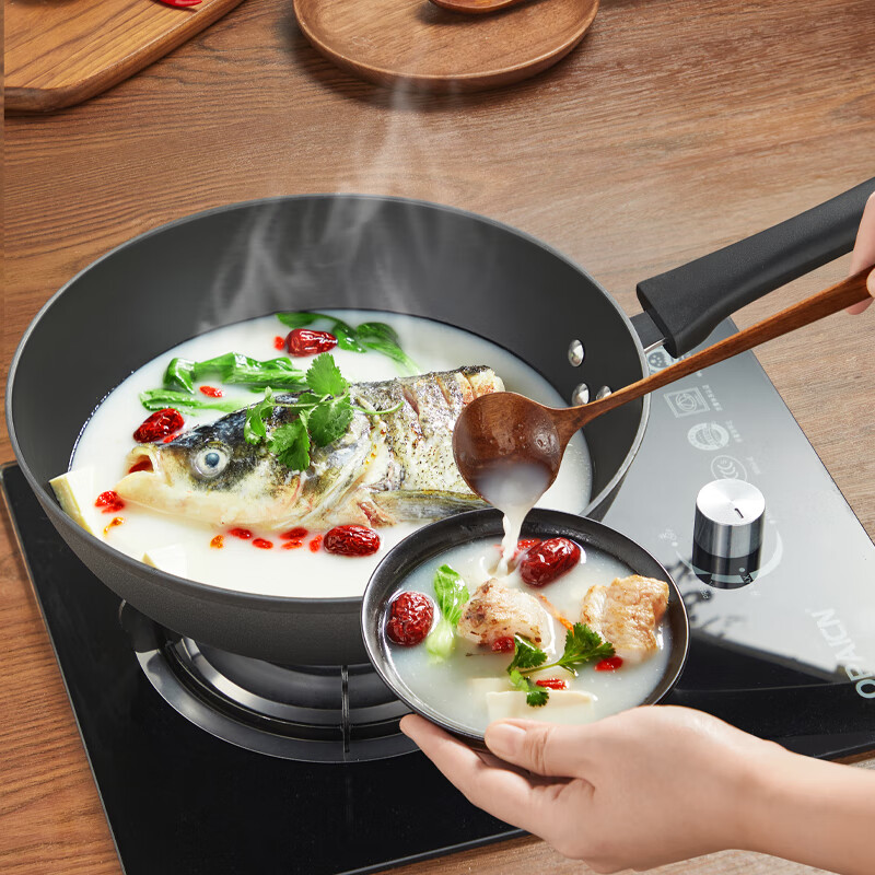 Вок COOKER KING DJ30ZT-S, чугунный, 30 см, без покрытия, для всех типов плит