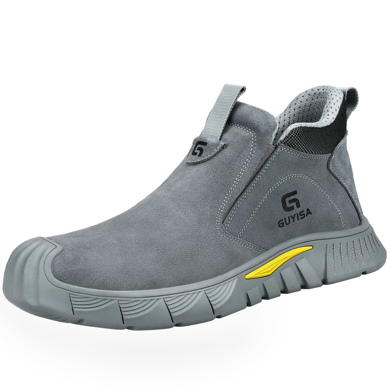 GUYISA Men's Breathable Welding Labor Protective Shoes Steel Toe Anti-Smash Anti-Puncture Heat-Resistant Lightweight Safety Work Shoes 3005 Size 46