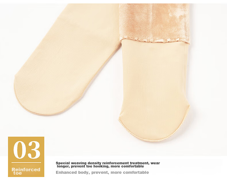 LangSha Women's Thermal Fleece-Lined Nude Tights Leggings Autumn Winter Thickened Pantyhose 17