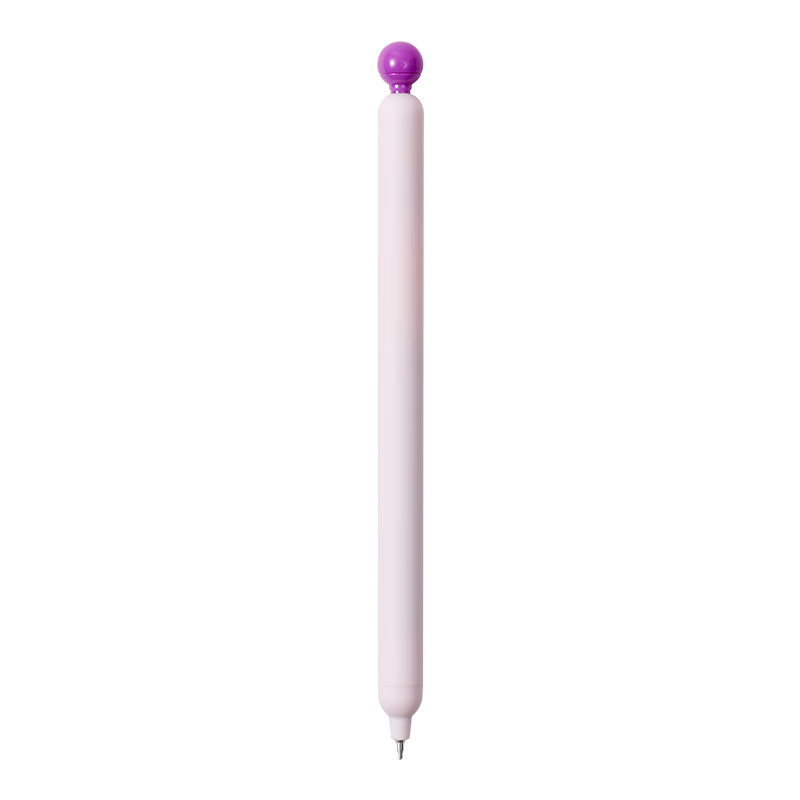 KACO POPUP Lingyue Retractable Gel Pen, Stylish Niche Black Ink Pen, Quick-Drying Signature Pen, Ballpoint Pen, Student Exam Pen, Carbon Pen, Light Purple Barrel, 1 Piece