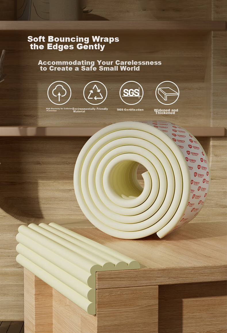 BEIDELI Multifunctional Baby Safety Edge Guards, Infant Wall Corner Protectors, No-Adhesive Wide And Thick W-Shaped Gray 4 Meters 2