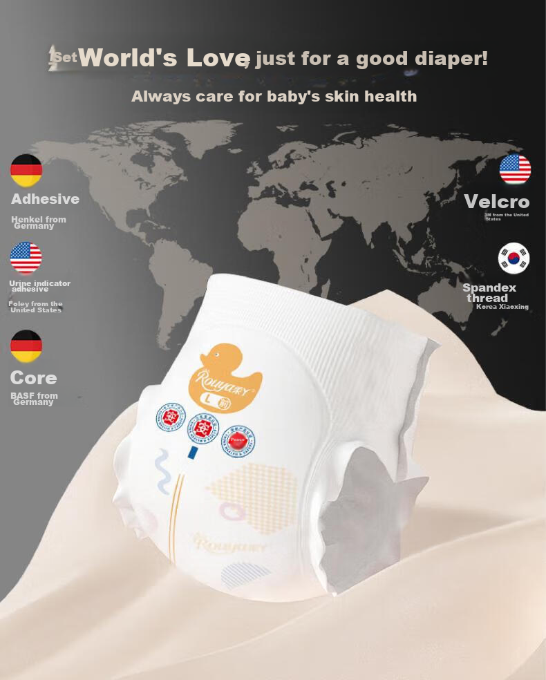 ROUYA [No Melamine Detected] Silk Soft Pull-Up Pants L58+4 Pieces, Summer Ultra-Thin Core Breathable Diapers 4