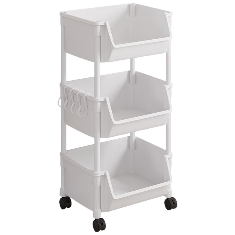 Jingjiayi Storage Rack, Children's Toy Organizer, Multi-Layer Household Kitchen Movable Cart with Wheels, Snack Storage Shelf
