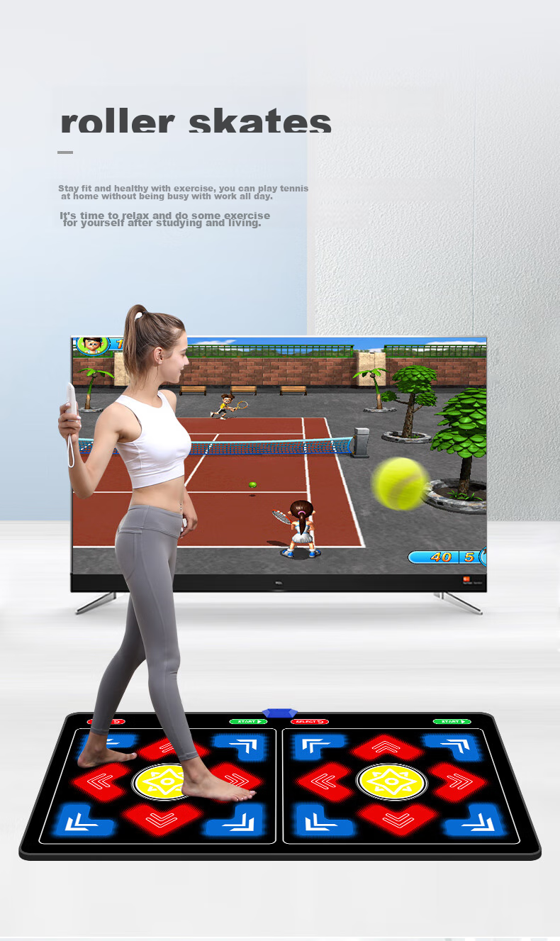 [Children's Birthday Gift] HongTai Double Wireless Dance Mat for Home Use with TV Motion Sensor Camera, Running Mat 21