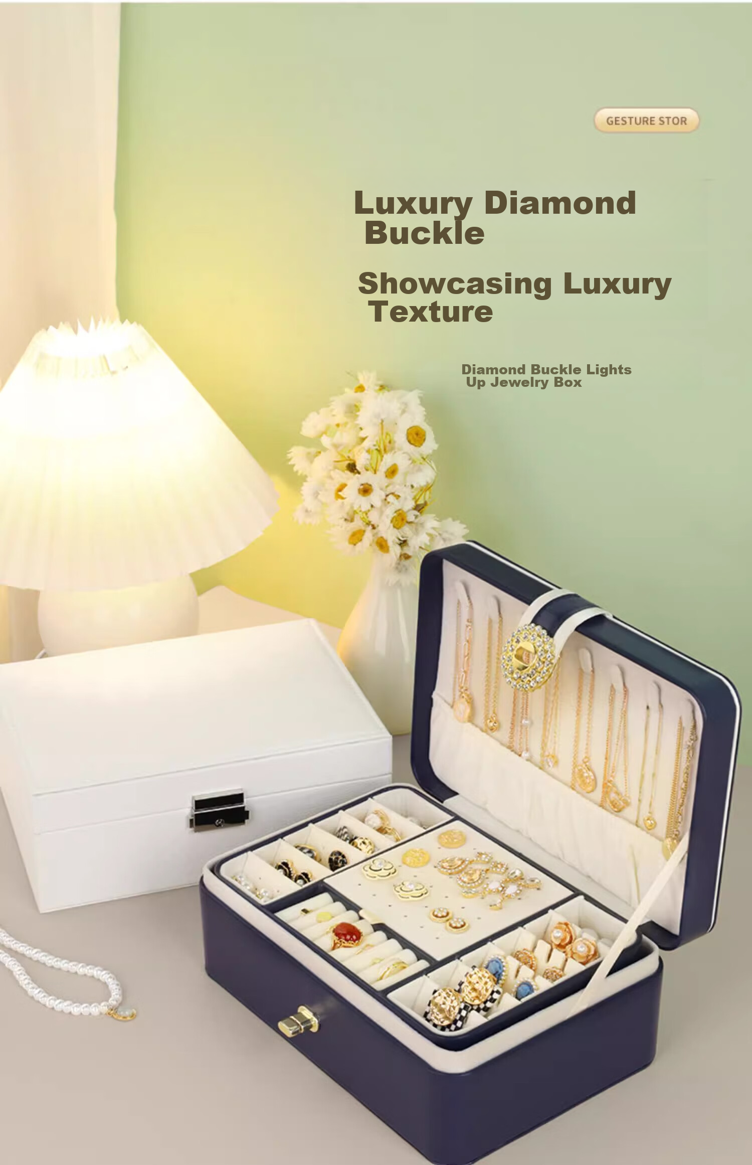 Jiadu Jewelry Storage Box for Necklaces, Earrings, Rings, Earrings, Luxury High-End Exquisite Watch Chain Organizer Jewelry And Gemstone Gift Box 17