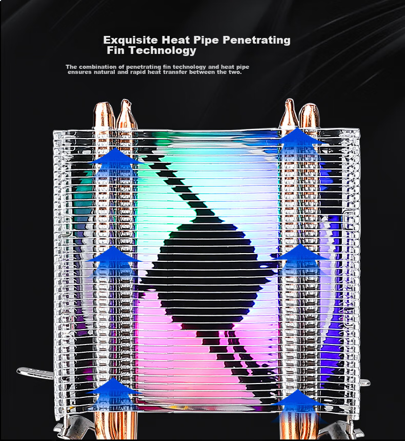 JPLAYER Ziyi Co-Branded Edition 4 Copper Tube 9cm Colorful Fan CPU Air Cooler, Noise-Reducing RGB Fan (AMD/Intel Multi-Platform/With Thermal Paste) 5