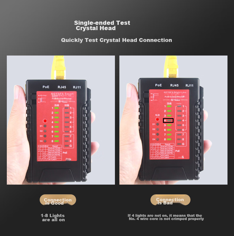 Jingmingshu NF-468S Network Cable Tester, Multifunctional Line Tester for Computer Network RJ45 Connectors, Telephone Lines, Engineering, Home Smart Testing And Troubleshooting Device 2
