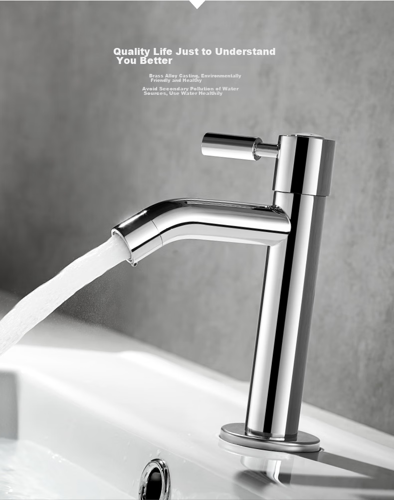 HEGII Basin Faucet, High-Leg Single Cold Water Bathroom Sink Washbasin Faucet HMF2600-12 6