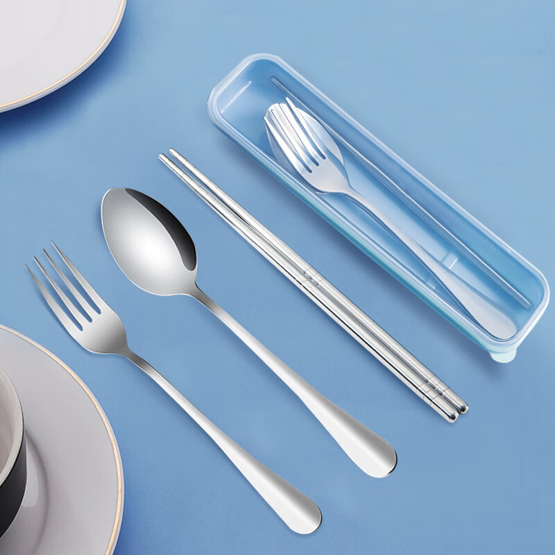 Shihua Fashion Stainless Steel Portable Cutlery Set, Chopsticks Spoon Fork Boxed Four-Piece Set SH-6361