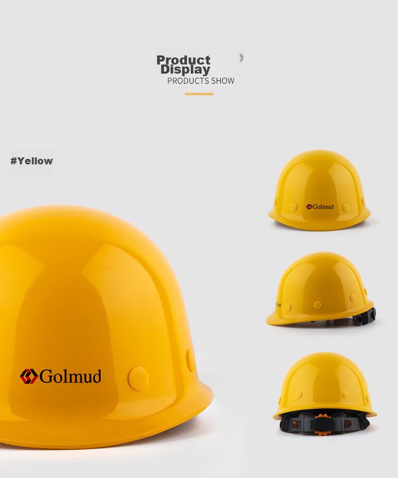 Geermu Safety Helmet, Round Top Hard Hat for Construction Workers, Fiberglass GM737 White 1 Piece Helmet 12