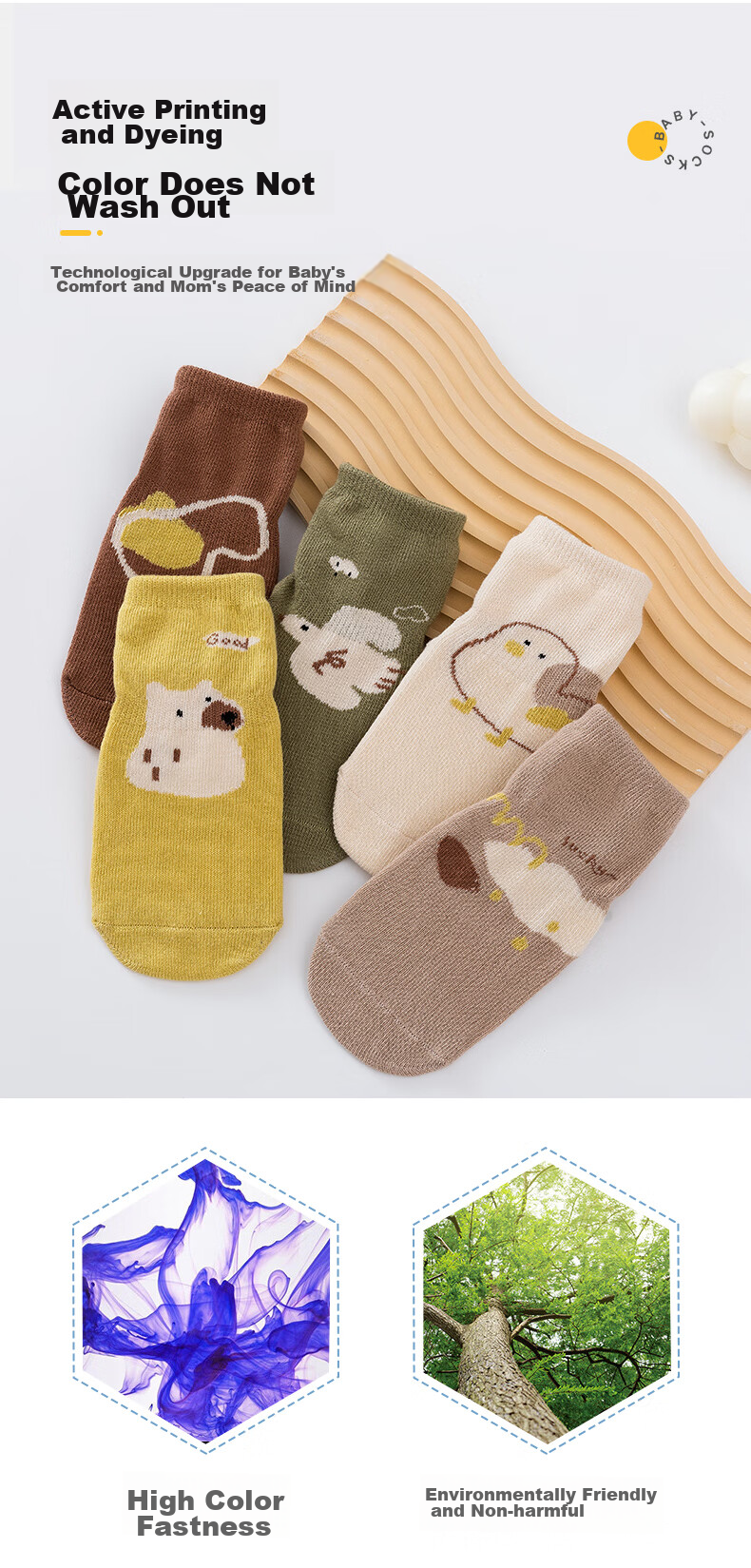 Tongyan Baby Socks, Infant Floor Socks, Spring And Summer Indoor Non-Slip Warm Toddler Socks for Boys And Girls, 3 Pairs Pack, 0-1 Year Old 8
