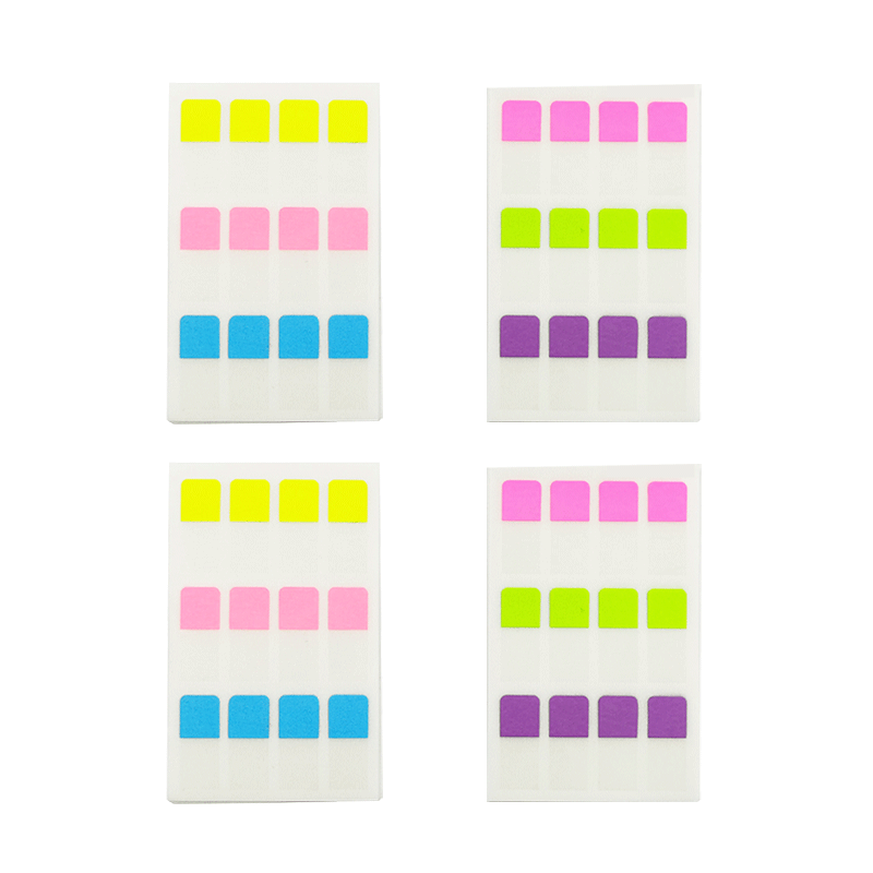 STICKN Fluorescent Index Labels Sticky Notes Classification Notes 28*12mm Paper Tags Easy to Write on 384 Pieces 6 Colors 38007JD