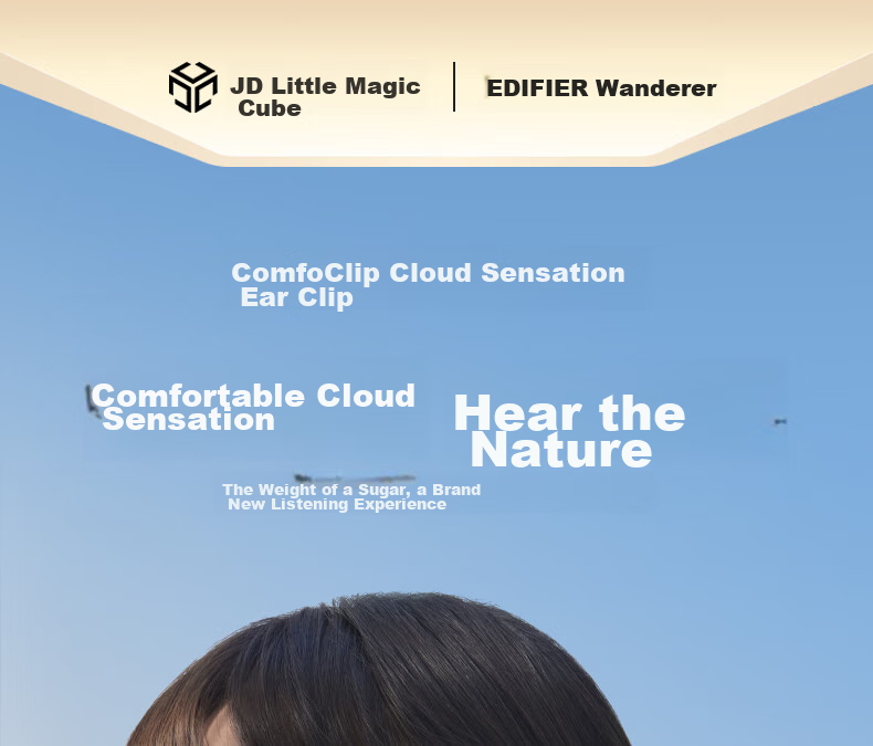 EDIFIER Comfo Clip Bluetooth Headphones with Bone Conduction Upgrade And Air Conduction, Open-Style Running Sports Earphones, Smart Channel Detection, Floating Light Gree 2