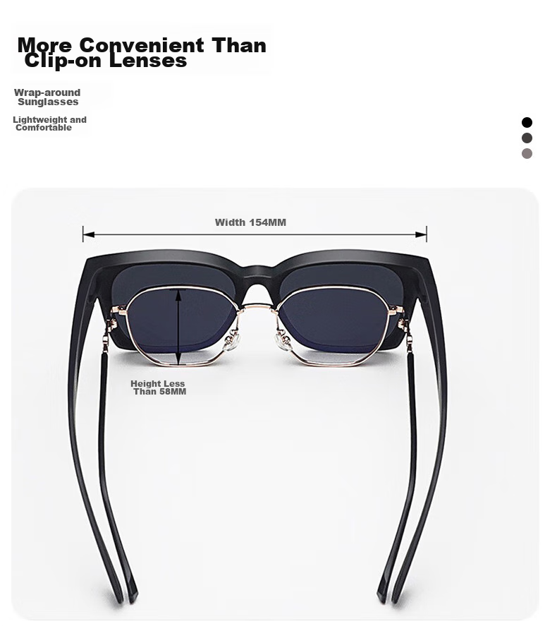 HB Sand Black Frame Night Vision Polarized Goggles, Anti-Glare for Driving at Night, Can Be Fitted with Prescription Glasses, Sunglasses 4