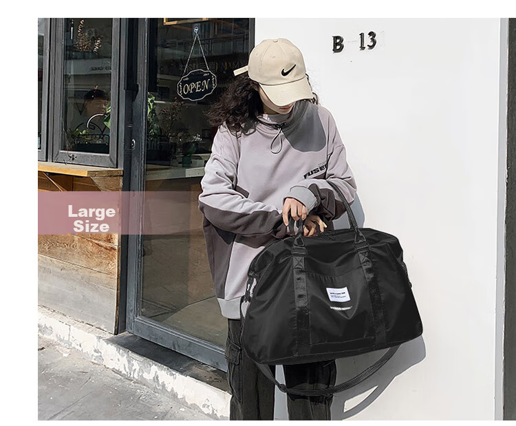 Lehuolvxing Travel Bag for Men, Large Capacity Handheld Luggage Bag, Portable with Handle, Suitable for Short Trips And Carry-On, Simple Storage Bag 14