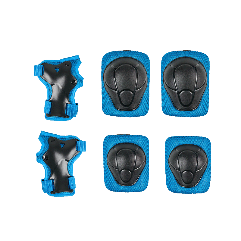 JD Original Children's Roller Skating Protective Gear Skateboard Balance Bike Safety Equipment Knee Pads Elbow Pads Palm Guards 6-Piece Set Blue