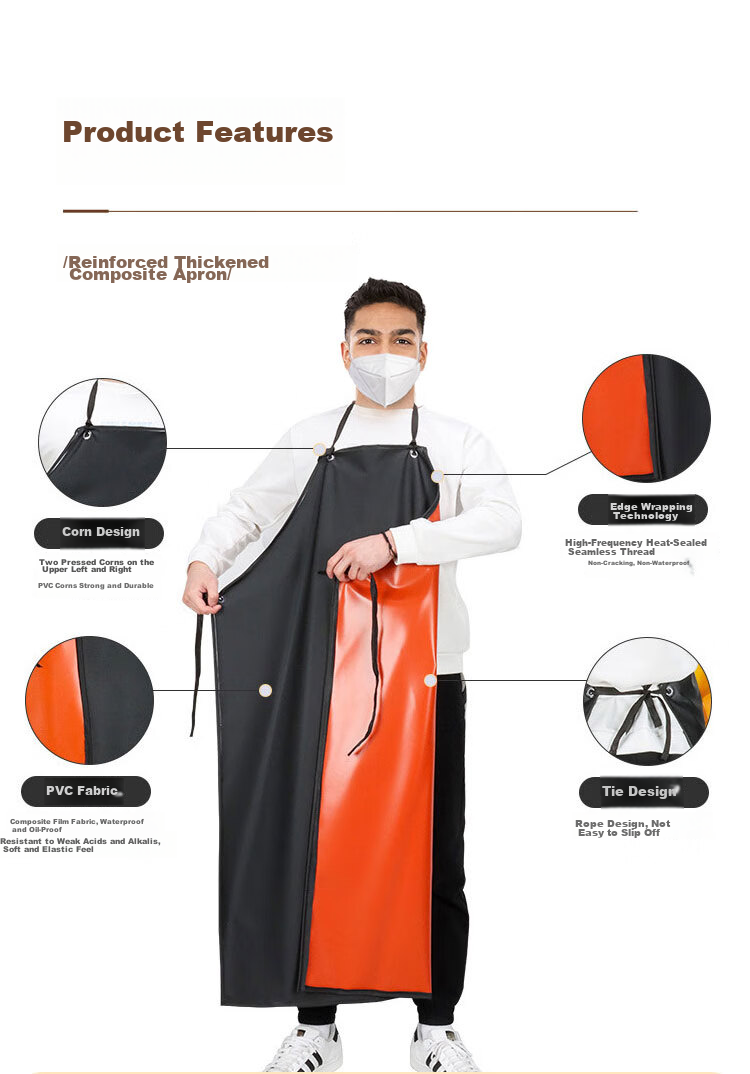 Leyoubaiyi PU Protective Sleeve Covers 5 Pairs Black and Red Composite Waterproof Oil-Resistant Short Kitchen Work Protective Sleeves 4