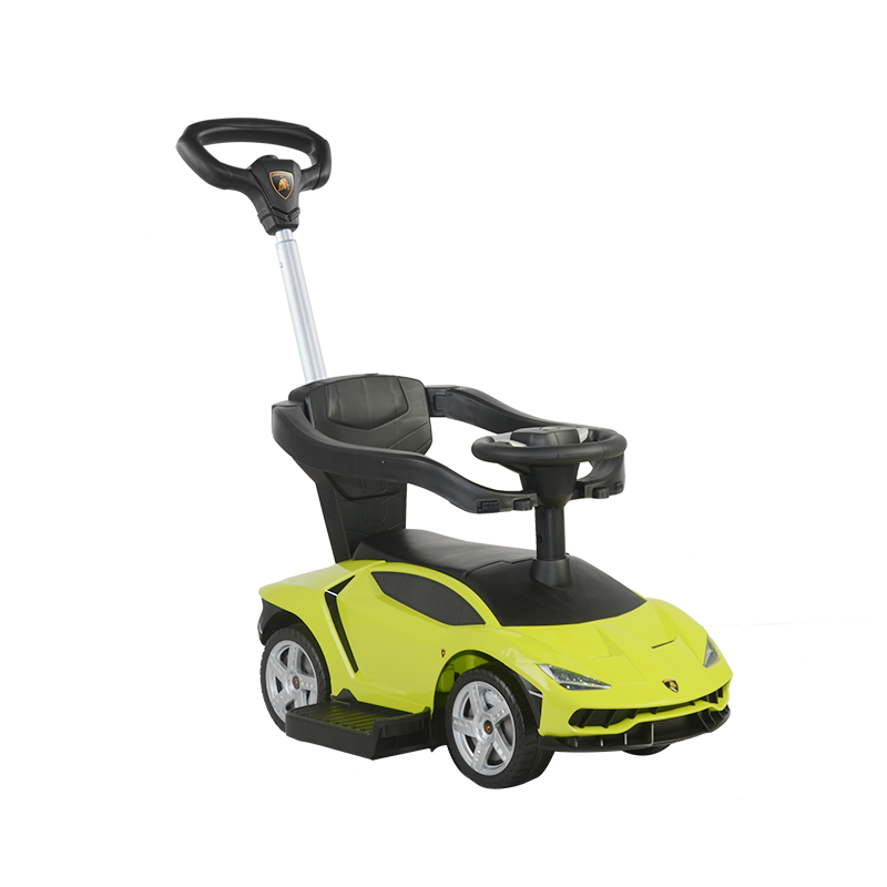 CHILOKBO Lamborghini Children's Push-Push Car, 1-3 Years Old, Four-Wheel Scooter, Baby Noise Reduction Wheels with Music, Gree