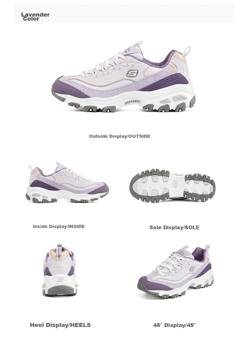 Skechers Women's Shoes, Milk Tea Panda Shoes, Retro Versatile Dad Shoes, Spring Thick-Soled Heightening Casual Shoes, Comfortable Soft-Soled Sneakers 12