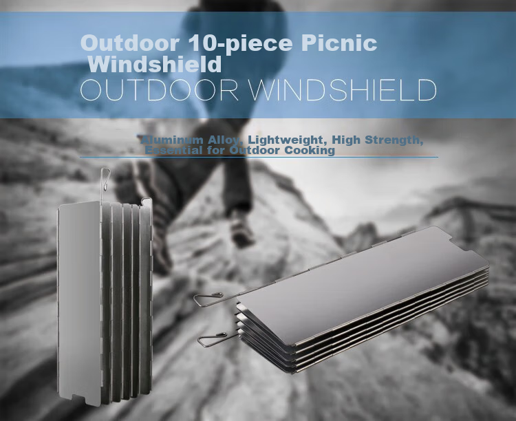 Geshu Windshield Card Stove Windproof Outdoor Stove Windshield Gas Stove Aluminum Alloy Folding Windproof Cover, 10 Pieces 7