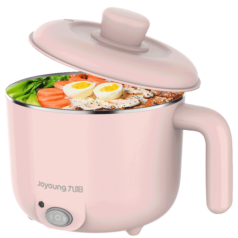 Joyoung Electric Cooking Pot, Electric Hot Pot, Small Electric Pot, Dorm Small Pot, Electric Steamer Pot, Dormitory All-In Noodle Pot, Small Hot Pot, Multifunctional Pot, 1.5L Electric Hot Pot GD76A Pink