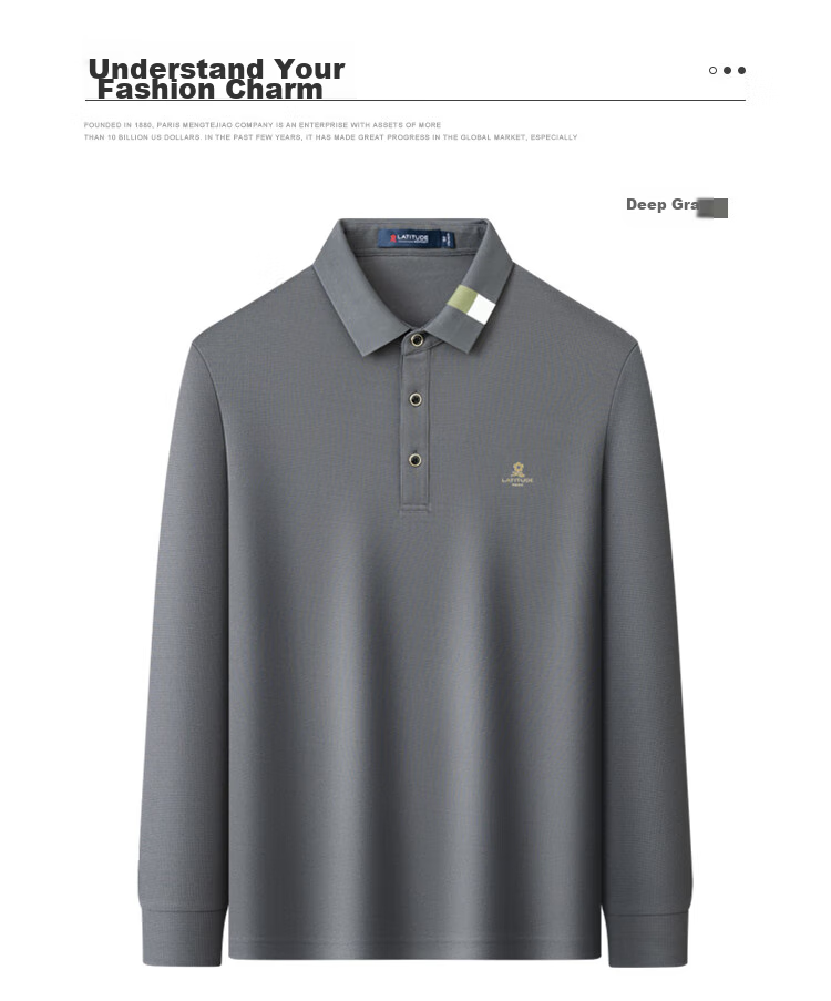 MONTAGUT [Stylish And Structured with Contrasting Collar], Autumn Simple Casual Long-Sleeve Men's Polo Shirt, JG Black, XL 9