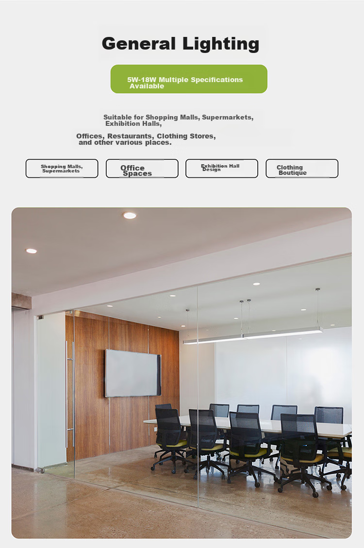 NVC LED Downlight, for Living Room And Hallway, Recessed Ceiling Light, Commercial High-Power, Energy Efficiency Class II, 12W PC Paint White, Pure White 3