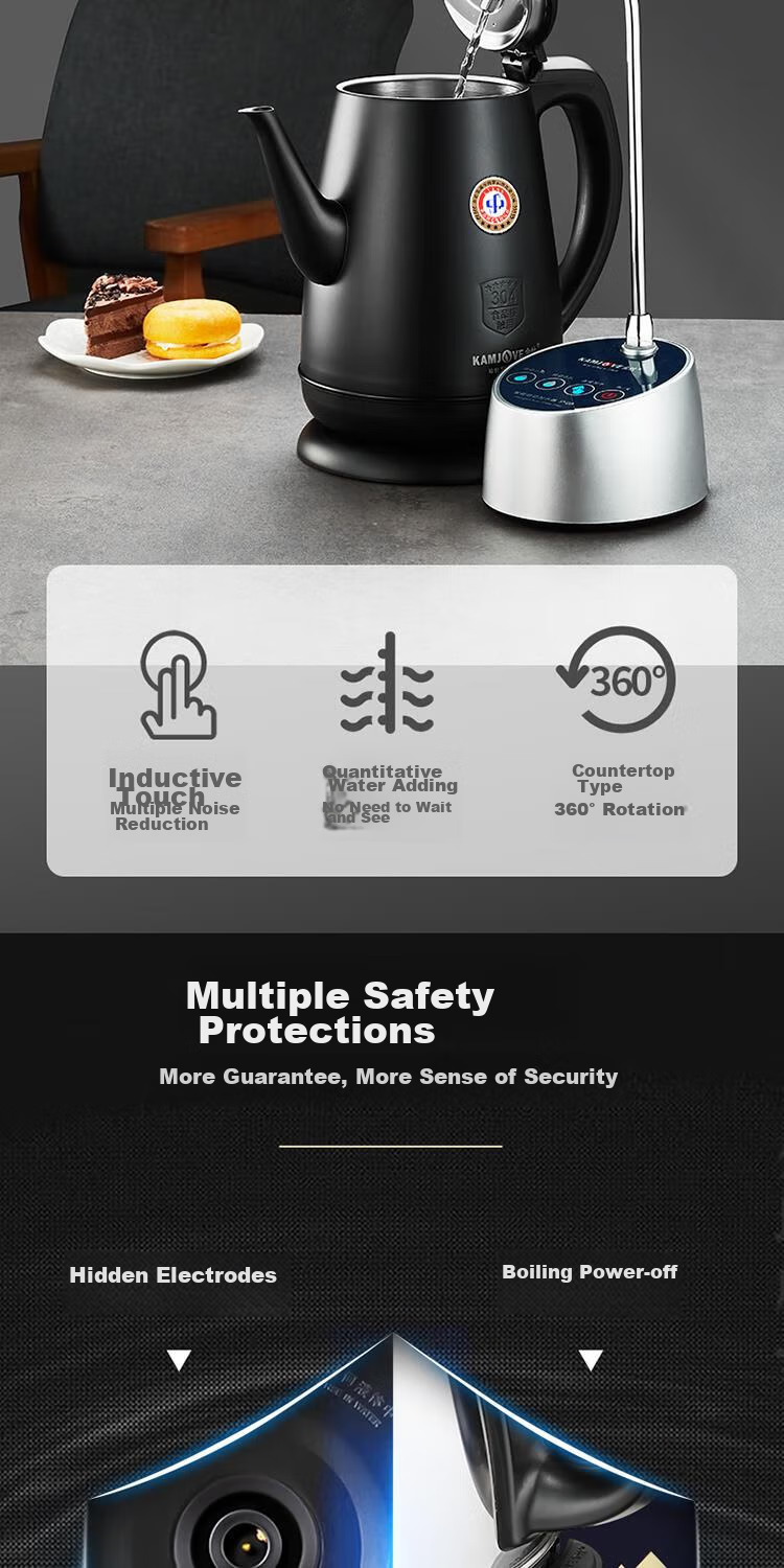KAMJOVE Electric Kettle, Household 304 Stainless Steel Full Steel Kettle Body, 0.8L Capacity, Automatic Shut-Off, Electric Water Boiler T-92A for Brewing Tea 12